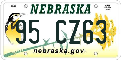 NE license plate 95CZ63