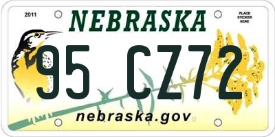 NE license plate 95CZ72