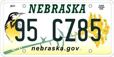 NE license plate 95CZ85