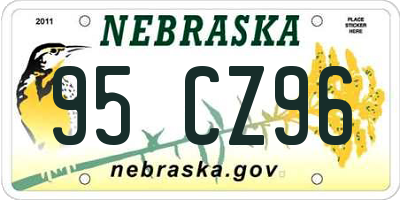 NE license plate 95CZ96