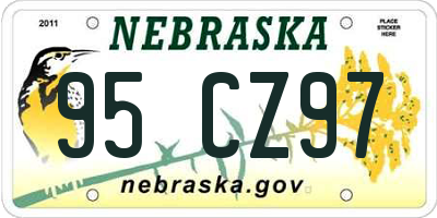 NE license plate 95CZ97