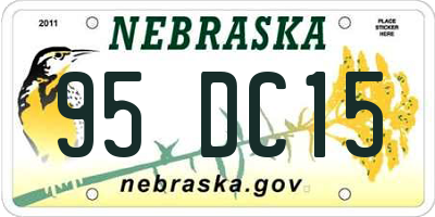 NE license plate 95DC15