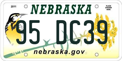 NE license plate 95DC39
