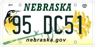 NE license plate 95DC51