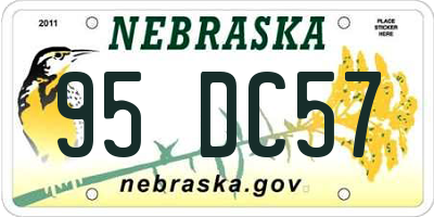 NE license plate 95DC57