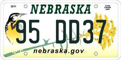 NE license plate 95DD37