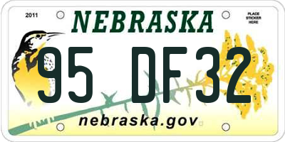 NE license plate 95DF32