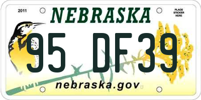 NE license plate 95DF39
