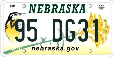 NE license plate 95DG31