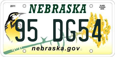 NE license plate 95DG54