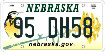 NE license plate 95DH58