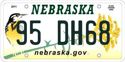 NE license plate 95DH68