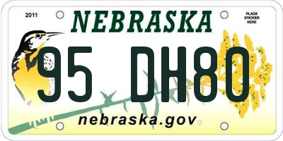 NE license plate 95DH80
