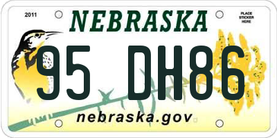 NE license plate 95DH86