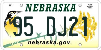 NE license plate 95DJ21