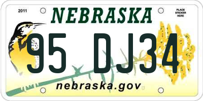 NE license plate 95DJ34