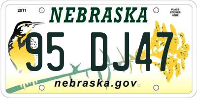 NE license plate 95DJ47