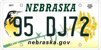 NE license plate 95DJ72
