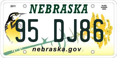 NE license plate 95DJ86