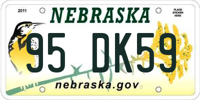 NE license plate 95DK59