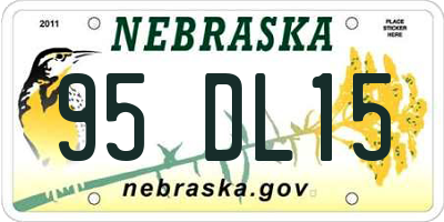 NE license plate 95DL15