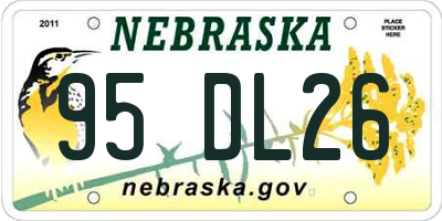 NE license plate 95DL26