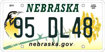 NE license plate 95DL48