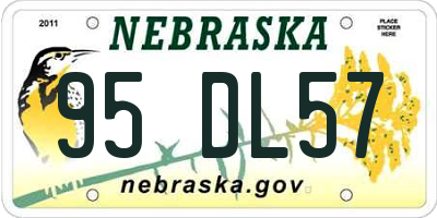 NE license plate 95DL57
