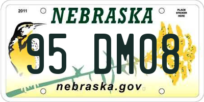 NE license plate 95DM08