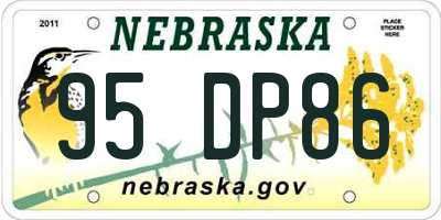 NE license plate 95DP86
