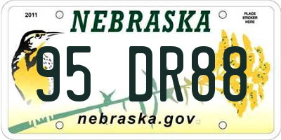 NE license plate 95DR88