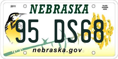 NE license plate 95DS68