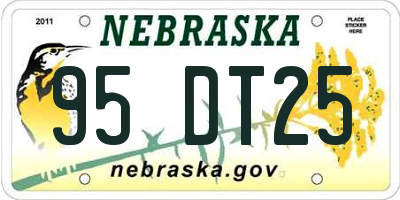 NE license plate 95DT25