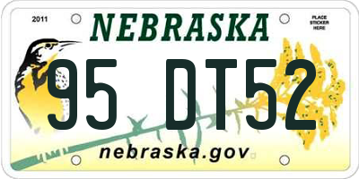 NE license plate 95DT52