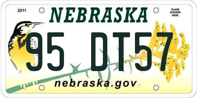 NE license plate 95DT57