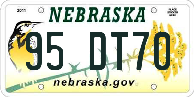 NE license plate 95DT70