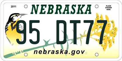 NE license plate 95DT77