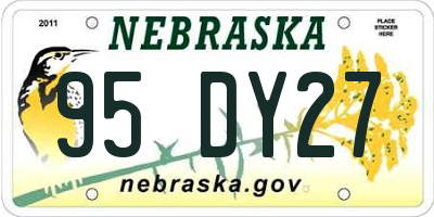 NE license plate 95DY27