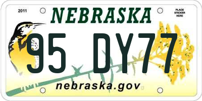 NE license plate 95DY77
