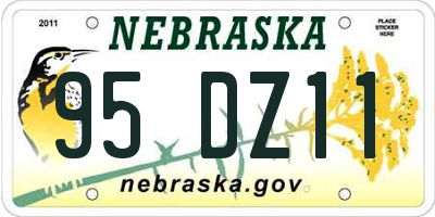 NE license plate 95DZ11
