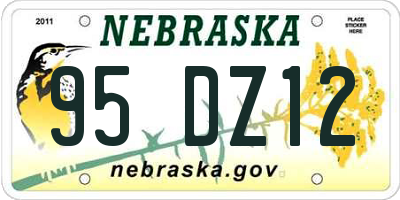 NE license plate 95DZ12