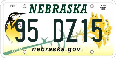 NE license plate 95DZ15