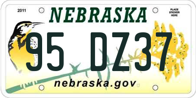 NE license plate 95DZ37