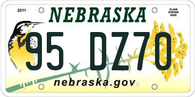 NE license plate 95DZ70