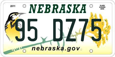 NE license plate 95DZ75
