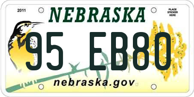 NE license plate 95EB80