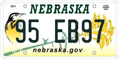 NE license plate 95EB97