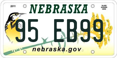 NE license plate 95EB99