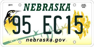 NE license plate 95EC15