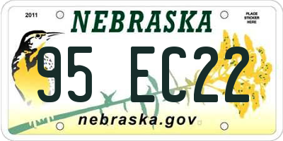 NE license plate 95EC22